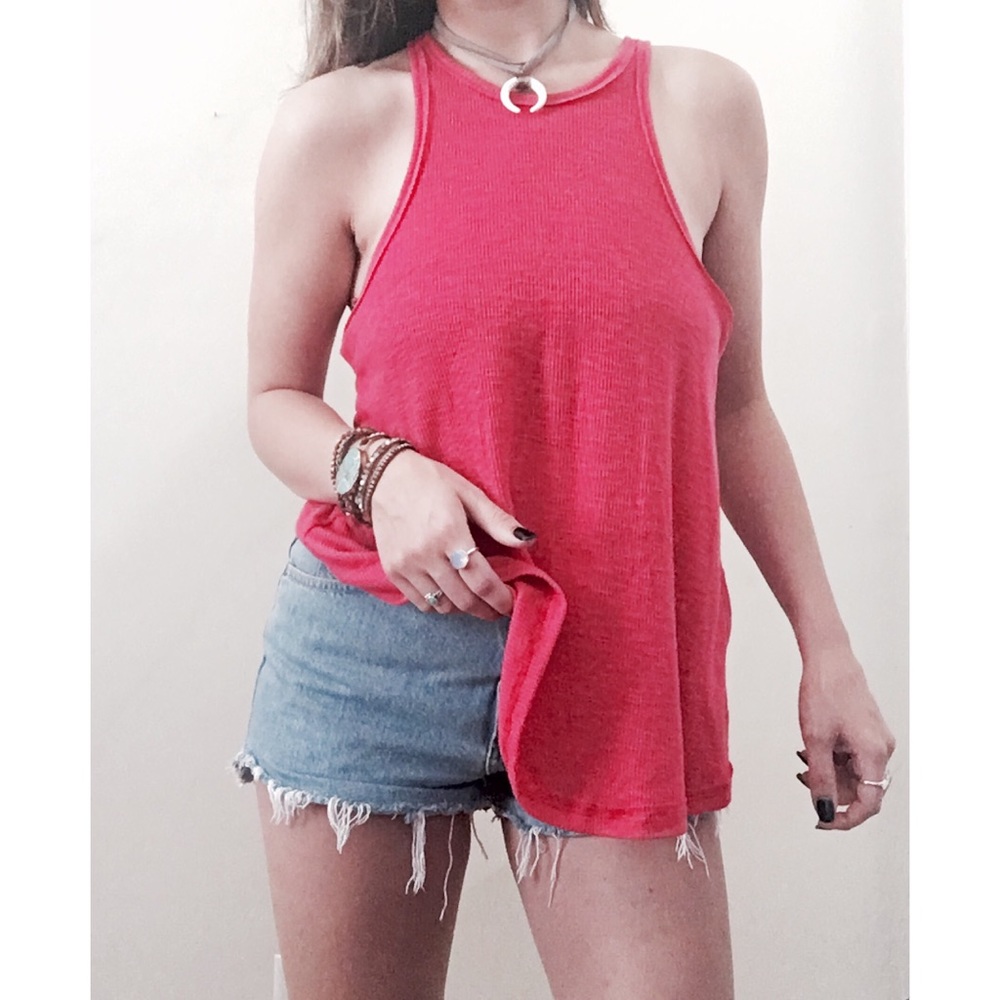 Free People Ribbed Rackerback Tank Top